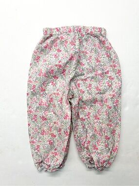Alice Kathleen & Company Floral Elastic Waist Cotton Pants Pink & Green